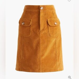 NWT J. Crew Goldenrod Corduroy Mini Skirt